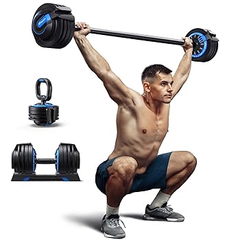 Amazon | MERACH ダンベル 可変式ダンベル 2-24kg 3in1 バーベル